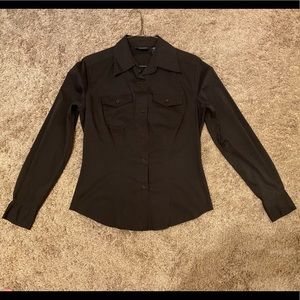 New York and Company Brown Dress Shirt